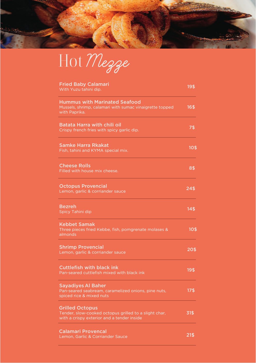 KYMA food menu page 6